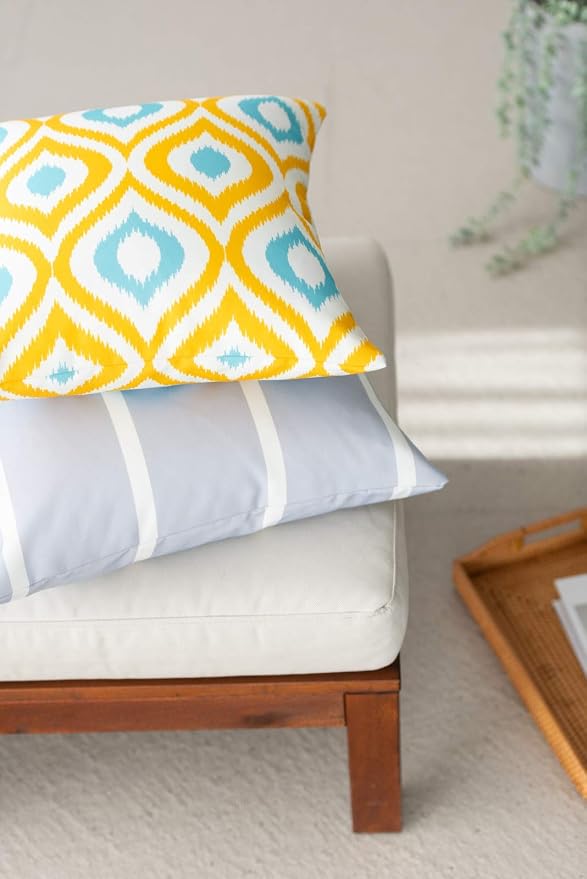 Hofdeco Patio Indoor Outdoor Pillow Cover ONLY for Backyard, Couch, Sofa, Gray Wide Striped, 20" x20“