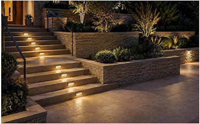 Hinkley Taper 12V Integrated LED Horizontal Step Light, Satin Black Finish | Recess Mount, Deck Light, Low Voltage, Landscape, Etched Glass, ADA, Outdoor, Aluminum, Wiring Kit Included, Easy Install