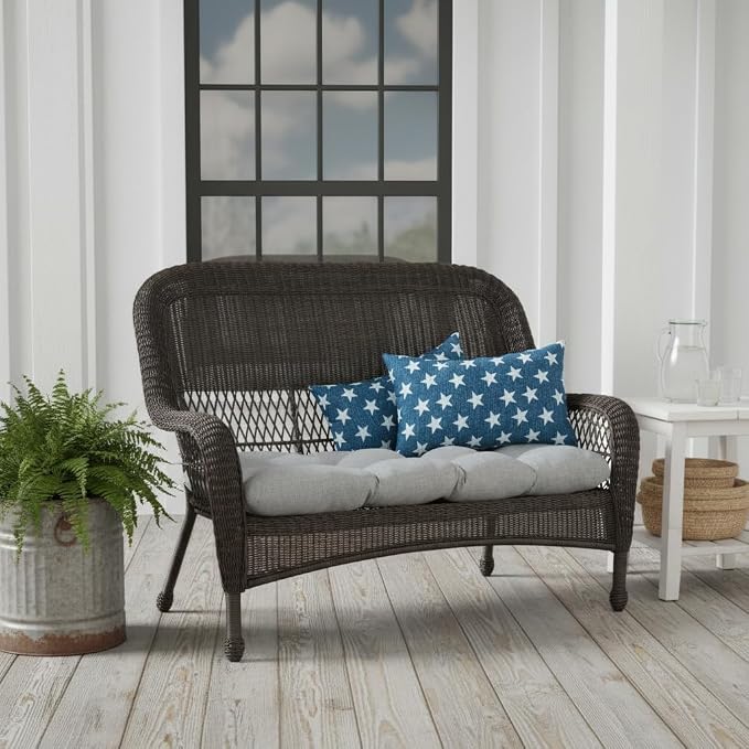 Set of 2 Outdoor Throw Pillows 19 x 12 Inch – Reversible Rectangle Patio Accent Pillows – Weather-Resistant Polyester Fabric – Eco-Friendly Recycled Polyfiber Fill – Stars