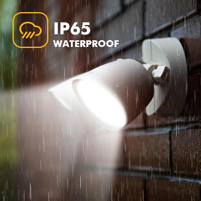 LUTEC 6222W 3500 Lumen 32 Watt 28 LED Dual-Head Floodlight Outdoor, Full Metal Design, Waterproof Exterior Security Wall Light for Patio, Garden, Yard-White