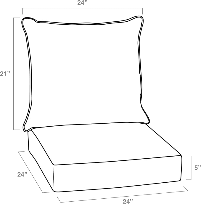 Arden Outdoor Foam Deep Seat Cushion Set, 2-Pack, 24x24, Premium High-Density Foam, Never Flattens, Weather-Proof for Patio Chair Sofa Couch, Sapphire Aurora Blue Damask | Sofa, Couch, Conversation Set, Premium High-Density Foam, Never Flattens, Mold a...