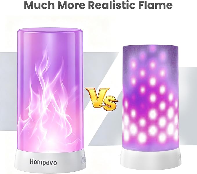 Hompavo 【Upgraded Flame Lights with Remote, Timer, 4-Mode Rechargeable | Waterproof LED Battery Operated Flameless Candles, Pillar Flickering Lanterns for Room Patio Wedding Party Halloween Decor, 2