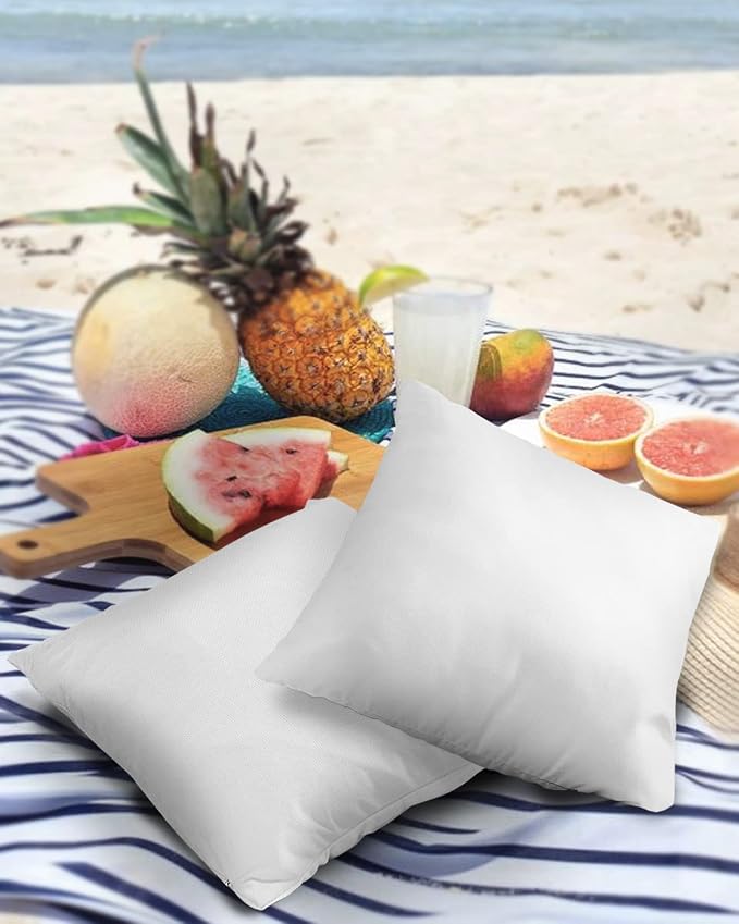 White Outdoor Pillow Covers 24 x 24 Inches, Modern Simple White Backdrop Waterproof Throw Pillow Cover Set of 2, Home Decorative Square Cushion Covers for Patio/Tent/Couch/Garden