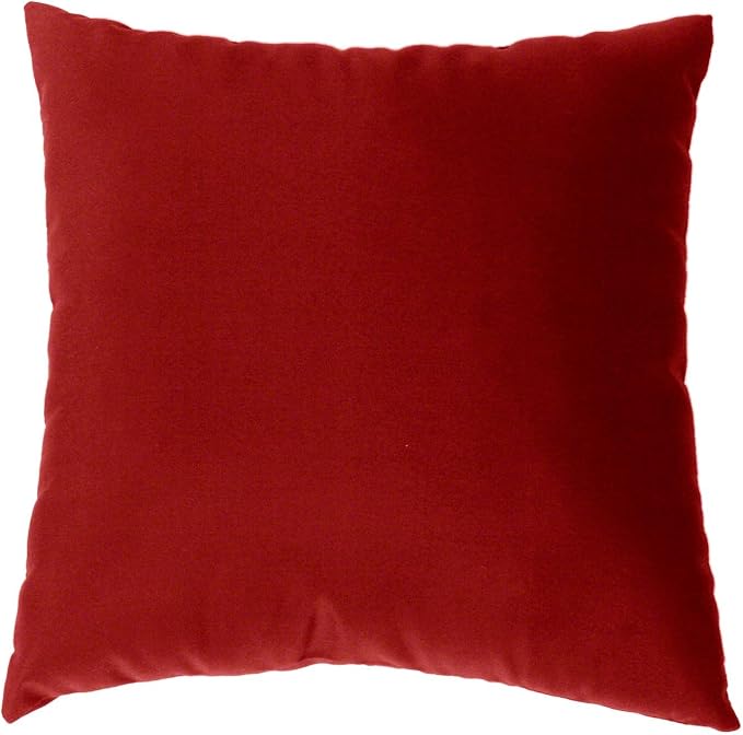 Cushion Source 17" x 17" Sunbrella Throw Pillow, Indoor/Outdoor Decorative Pillow, Fade and Water Resistant, Sunbrella Jockey Red