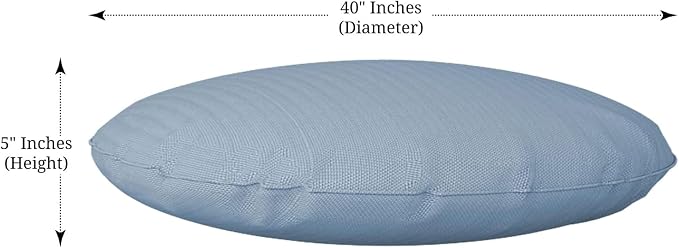 Covers & all Round Pillow Cover, Weather & UV Resistant Water Repellant Protector for Pillows Home Office Living Room Decor Chair Sofa Couch, with Zippers (40" Diameter x 5" H, Sky Blue)