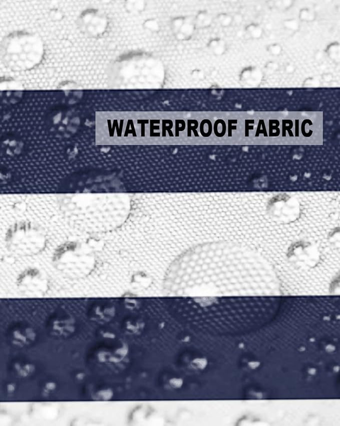 Outdoor Waterproof Pillow Covers for Patio Furniture Solid Nautical Striped Decorative Throw Pillow Cover Navy Blue Pillowcases Set of 2 Cushion Case for Sofa Couch Chair Home Decor 20 x 20 Inches