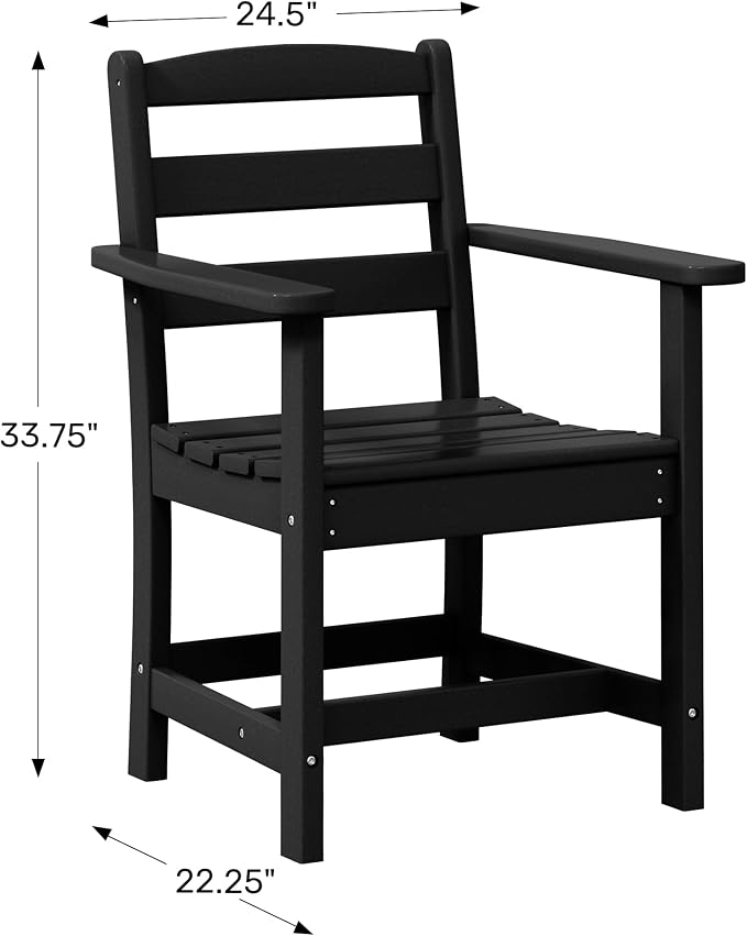 WestinTrends Ashore Outdoor HDPE Patio Classic Dining Arm Chair, Teak