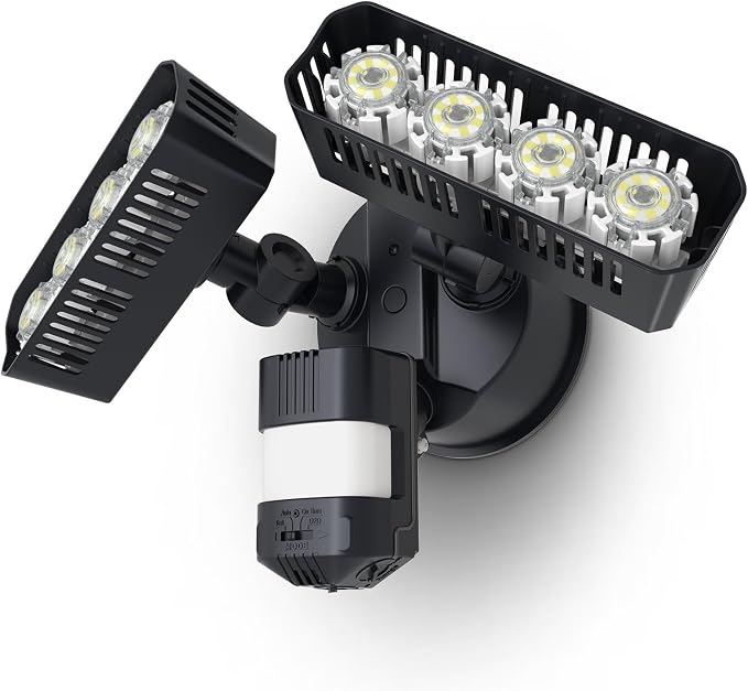 SANSI 36W 3600LM LED Motion Sensor Outdoor Light, IP65 5000K (Black) | 350W Equiv 4 Modes Motion Lights for Outside, Flood Lights Outdoor Security Lights for Backyard, Garage, Yard, Porch