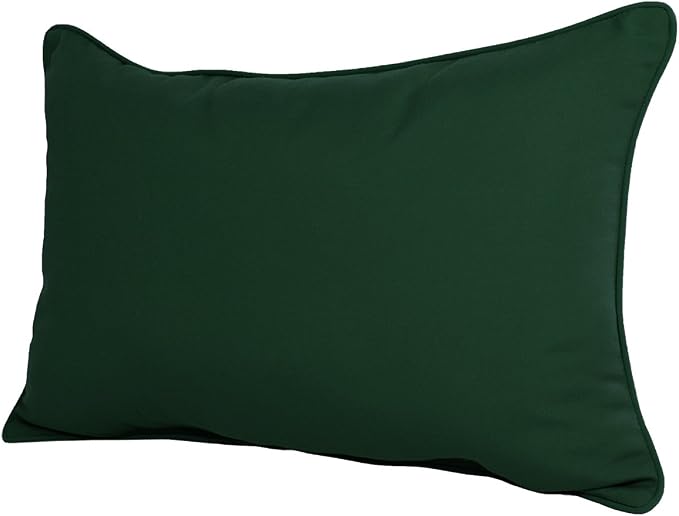 Comfort Classics 22W x 14D x 4H Sunbrella Outdoor Lumbar Pillow Inc. Made in USA (Forest Green)