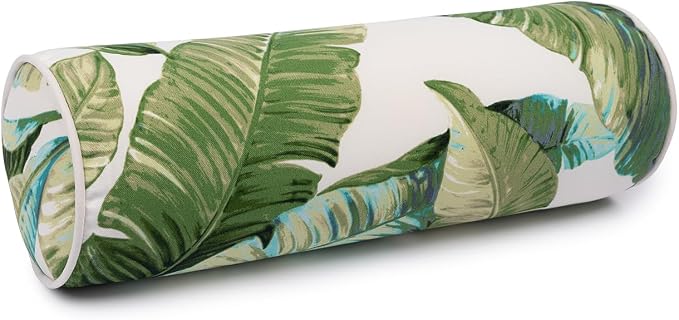 Sherry Kline Tropical Leaves Set of 2 Neckroll Bolster with Foam Insert