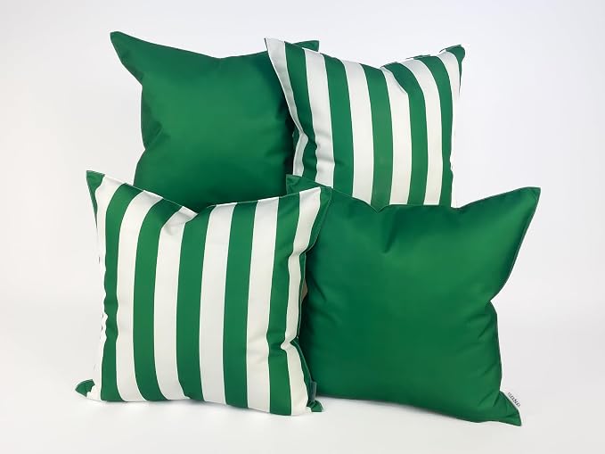 Pack of 2 Outdoor 20''x20'' Waterproof Green Throw Pillow Covers Decorative Square Patio Pillows for Patio Furniture (Amazon)