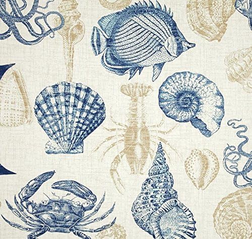RSH Décor Set of 4 Lumbar Throw Pillows – 20” x 12” Reversible Decorative Accent Cushions for Patio, Porch, or Living Room – All Weather Polyester Fabric – Blue Tan Crab