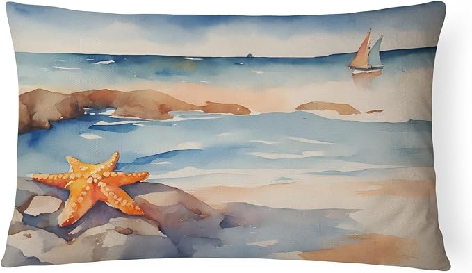 Caroline's Treasures DAC2830PW1216 Starfish Throw Pillow Machine Washable, Indoor Outdoor Decorative Pillow for Couch, Bed or Patio, 12HX16W