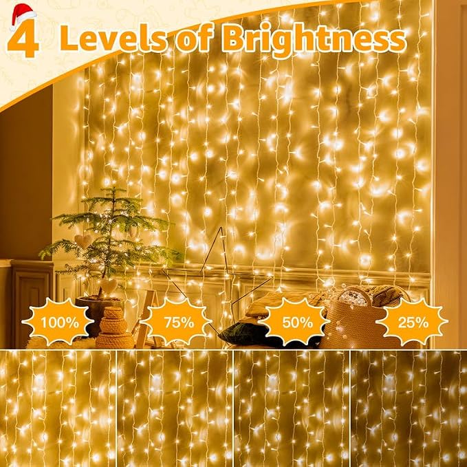 Ollny Christmas Lights Outdoor 800LED 262FT, Warm White Plug in Fairy Light with Remote, 8 Modes Waterproof Timers Dimmable LED String Lights for Indoor House Outside Bedroom Patio Balcony