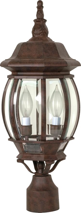 Nuvo Lighting 60/898 Traditional Three Light Post Mount from Central Park Collection in Bronze/Dark Finish