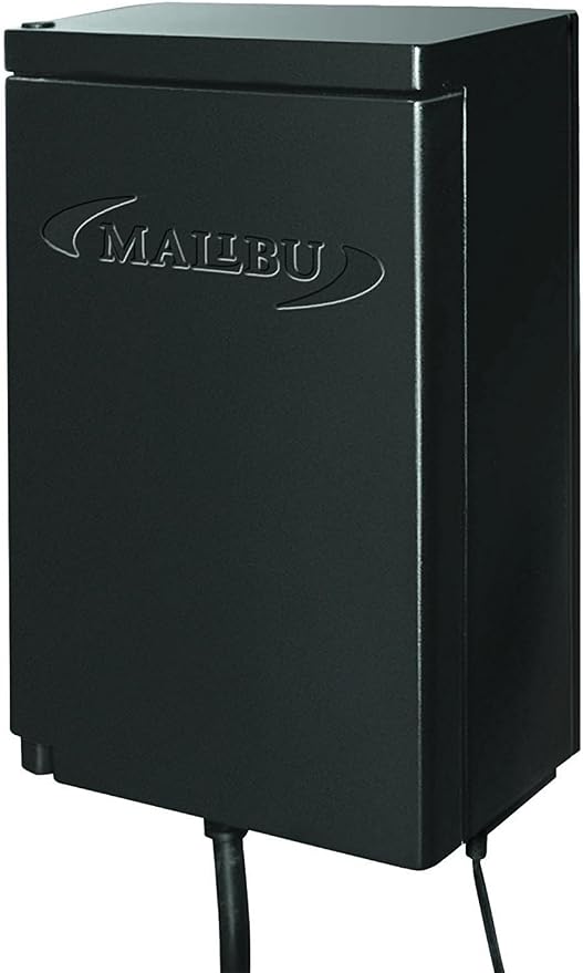Malibu 45 Watt Power Pack with Sensor and Weather Shield for Low Voltage Landscape Lighting and Spotlight Outdoor Transformer 120V Input 12V Output 8100-9045-01