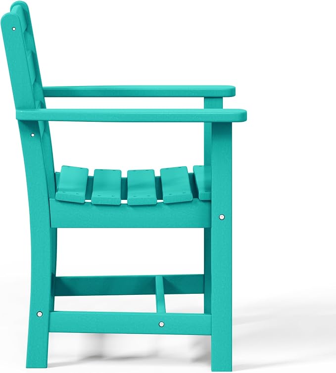 WestinTrends Ashore Outdoor HDPE Patio Classic Dining Arm Chair, Turquoise