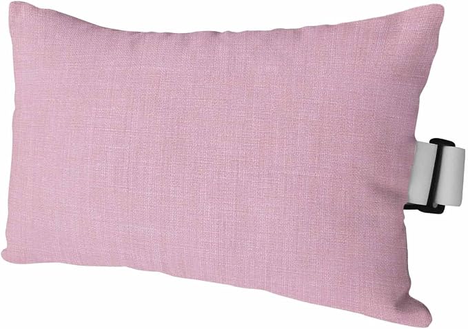 Outdoor Pillow for Chaise Lounge Chair Pink Rustic Vintage Burlap Texture Outdoor Pillows Waterproof with Adjustable Strap Headrest Lumbar Pillows for Garden Patio Furniture 1 Pack 11" x 16"