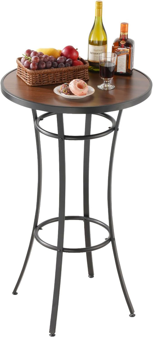 VEVOR Outdoor Round Bar Table, 23.7 in Counter Bar Height Bistro Table, Patio Dining Tables with Easy-to-Clean Top & Sturdy Metal Frame, Indoor High Top Pub Tables for Small Places, Kitchen