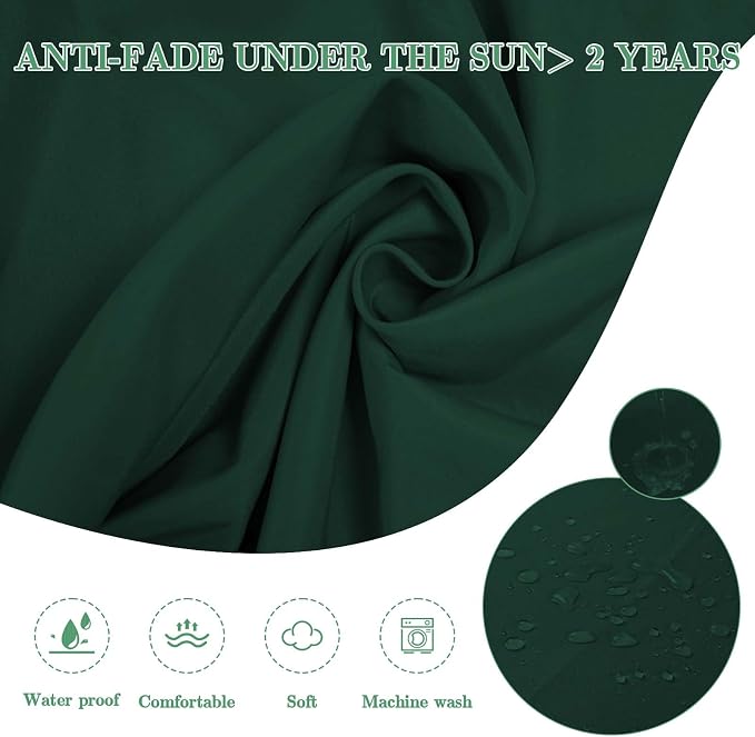 9pc Waterproof Outdoor Couch Cushions for 4 Seat Patio DarkGreen | Water-resistant, UV-resistant,9pc High-Density Foam Replacement Cushions for 4-Seat Outdoor Sectional Furniture