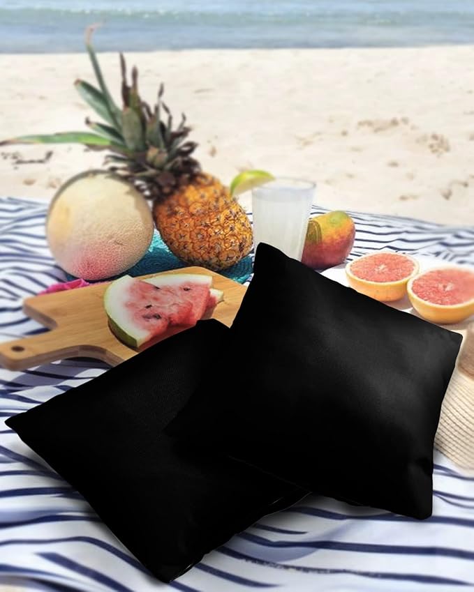 Outdoor Waterproof Pillow Covers for Patio Furniture Black Decorative Throw Pillow Cover Solid Color Pillowcases Set of 2 Cushion Case for Sofa Couch Chair Home Decor 20x20 inch x 2pcs