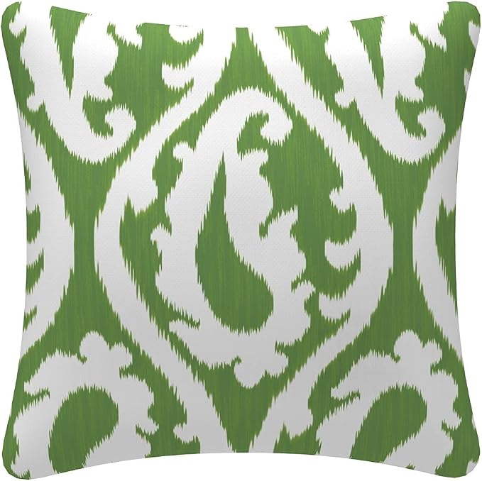 Outdoor Waterproof Decorative Throw Pillow Cover for Patio Furniture, 18x18 Inch Fade Resistant Patio Garden Cushion Cover for Couch Bed Sofa, Paisley Green