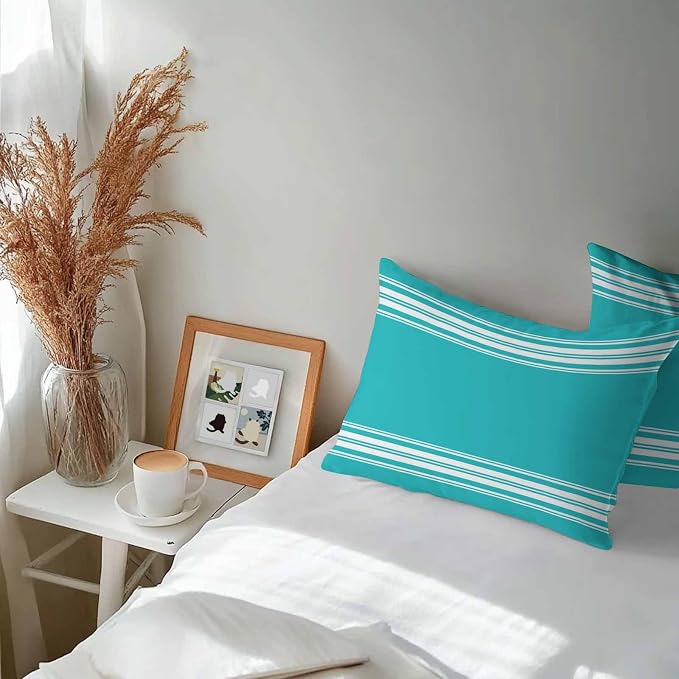 Outdoor Pillow Covers 12x20 Set of 2 Blue Stripe Outdoor Pillows Waterproof Throw Pillow Covers French Stripe Farmhouse Style Pillowcases Decorative Case for Patio Cushion