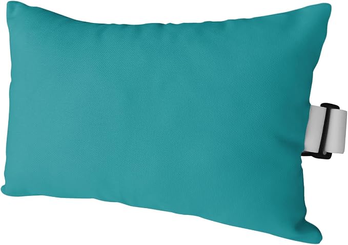 DecorLovee Teal Outdoor Recliner Pillows for Head, Modern Pure Teal Waterproof Chair Pillow with Elastic Stripe, Farmhouse Chaise Lounge Headrest Pillow for Patio/Beach/Pool 1Pack, 11"x16"