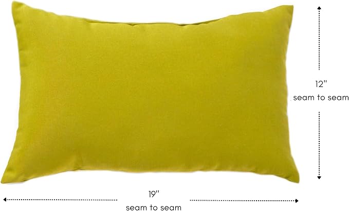 Greendale Home Fashions Outdoor 19x12 inch Rectangle Decorative Throw Pillow, 2-Pack, Lime 2 Count
