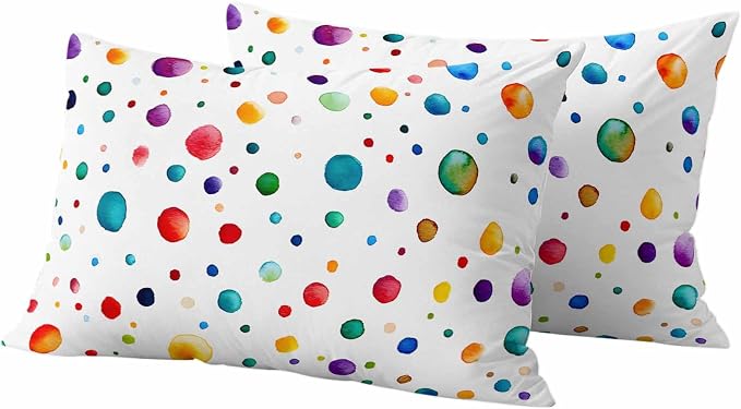 Color Polka Dot Outdoor Pillow Covers Set of 2 Abstract Watercolor Bubbles Modern Waterproof Throw Pillow Cover Decorative Cushion Cases for Patio Porch Garden 20X12 Inch