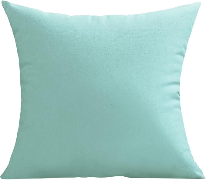 VAKADO Outdoor Waterproof Throw Pillow Covers 16x16 Set of 2 Aqua Decorative Patio Furniture Cushion Cases Outside Decor for Couch Garden Bench Porch