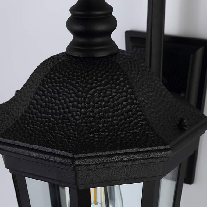 Black Outdoor Wall Lantern, Large Outdoor Porch Light Fixtures