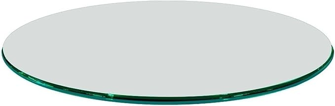 46 Inch Round Tempered Ogee Polished Edge Glass Table Top -1/2” Thick Round Glass Table Top–Heavy Duty, Dining, Coffee, and Office Tables by Fab Glass and Mirror