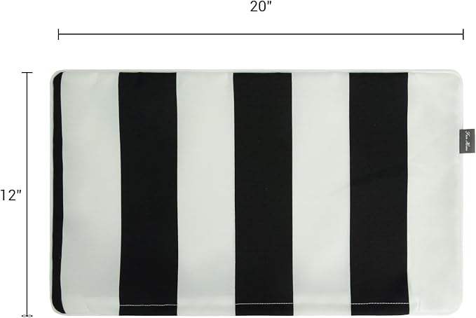 Waterproof Outdoor Lumbar Pillow Covers Set of 2,Home Decor for Garden Patio Furniture,Couch,Sofa 12"x20" Inch Decorative Pillows Cover Only,NO Insert(Black White)