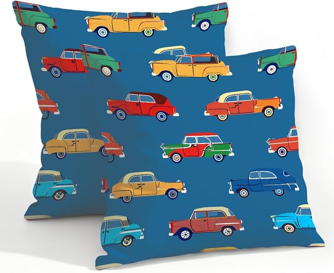 22x22 Inch Outdoor Pillow Covers Set of 2 Waterproof Throw Pillow Covers Decorative Couch Cushion Covers Colorful Car Square Pillowcases Protectors for Patio Garden Sofa