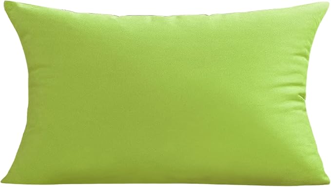 VAKADO Green Waterproof Outdoor Throw Pillow Covers 12x20 Set of 2 UV Fade | Soft polyester, hidden zipper. Fade resistant, patio porch garden furniture. Machine washable, all-season durability.