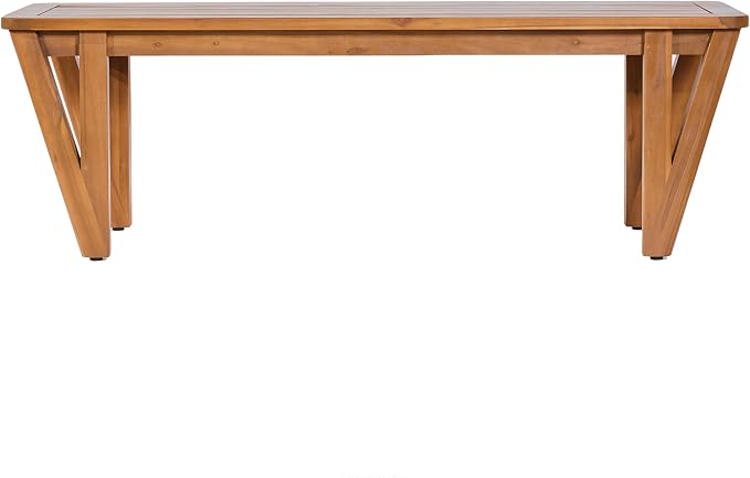 Christopher Knight Home Cove Acacia Wood Outdoor Dining Set for 2, Patio Dining Table with Bench, 2 Piece Outdoor Dining Table Set, Teak