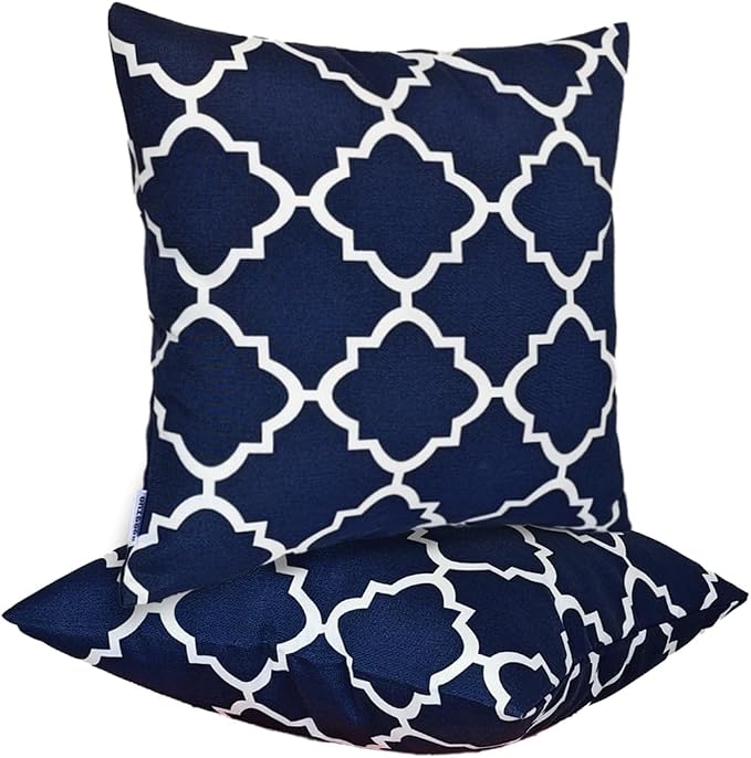 JMGBird Outdoor Patio Pillows Blue Outdoor Pillows Waterproof Throw Pillow | 18x18 Water-Repellent Throw Pillows with Insert Decorative Pillows for Home Furniture Patio