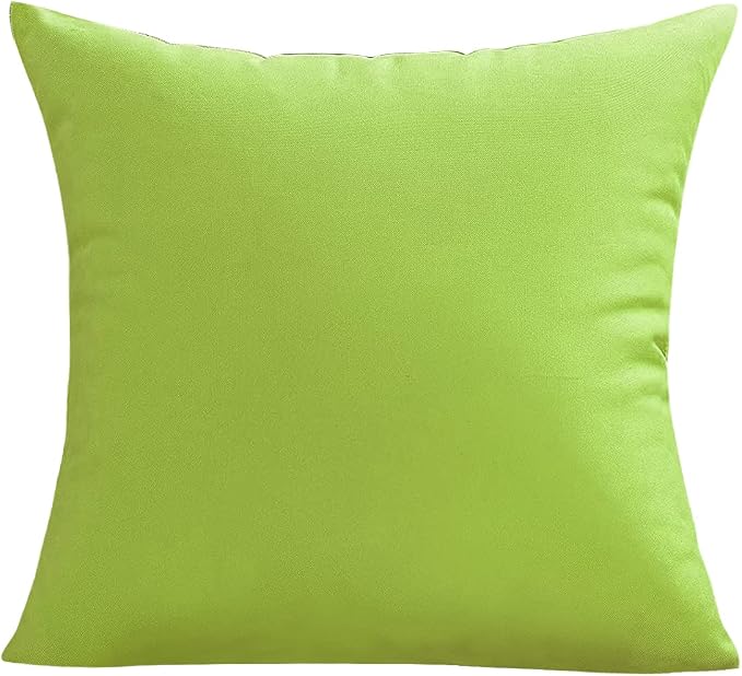 VAKADO Green Waterproof Outdoor Throw Pillow Covers 18x18 Set of 2 UV Fade | Soft polyester, hidden zipper. Fade resistant, patio porch garden furniture. Machine washable, all-season durability.
