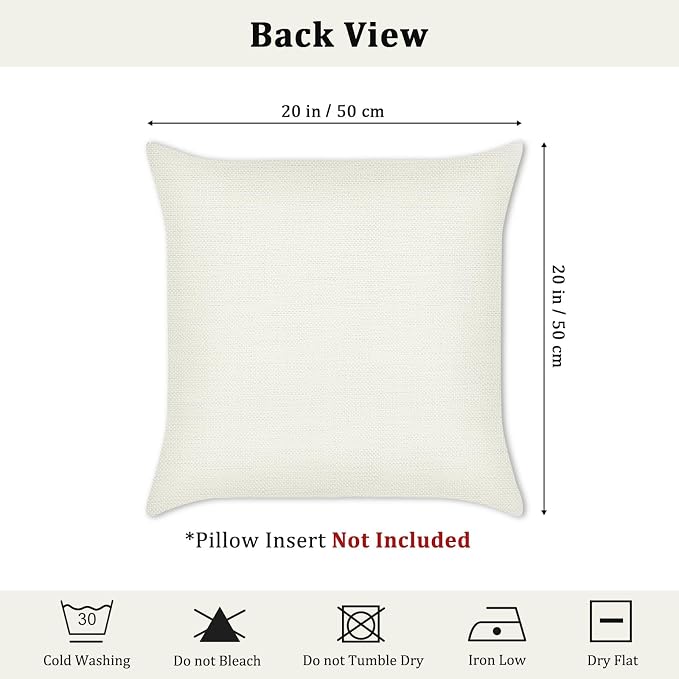 Bonhause Tropical Leaves Throw Pillow Covers 20x20 Set of 4 Green Palm Leaf Monstera Botanical Pillows Case Polyester Linen Cushion Covers for Outdoor Couch Sofa Patio Decor