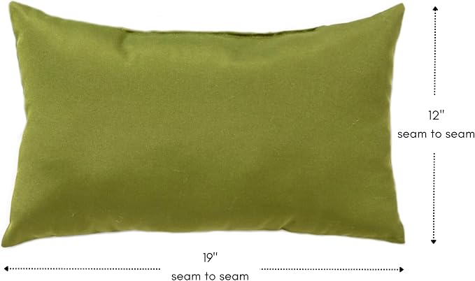Greendale Home Fashions 2-Pack Outdoor 19x12 inch Rectangle Decorative Throw Pillow, Juniper