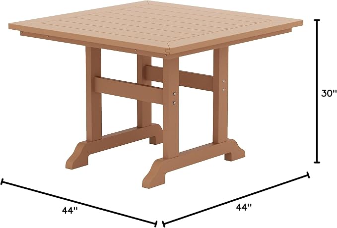 HDPE Laguna 43" Square Dining Table,Teak
