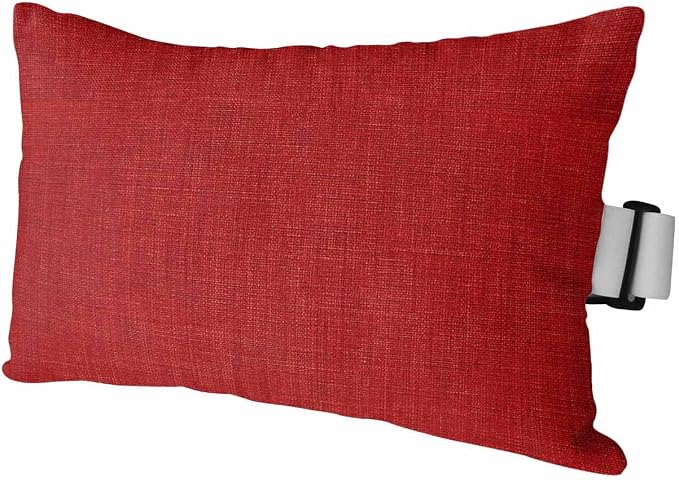Outdoor Pillow for Chaise Lounge Chair Red Rustic Vintage Burlap Texture Outdoor Pillows Waterproof with Adjustable Strap Headrest Lumbar Pillows for Garden Patio Furniture 1 Pack 11" x 16"