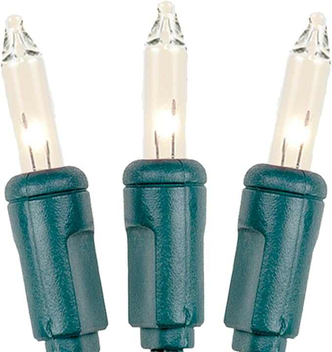 Novelty Lights 50 Feet 100 Bulbs Clear Incandescent Mini Christmas Lights