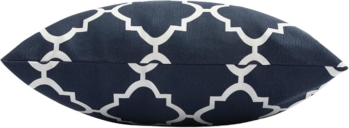 Outdoor Throw Pillows Water Resistant 18x18 inch,Decorative Throw Pillow with Insert Set of 2,Hidden Zipper Headrests for Patio Furniture Sofa Couch Chair (Blue Geometry)