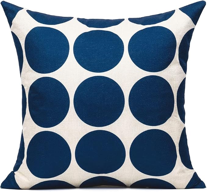 All Smiles Outdoor Waterproof Throw Pillow Covers 16X16 Set of 4,Navy Decorative Cushion Covers Boho Decorations Outside for Patio Furniture Porch Seat Chair Couch Sofa Living Room Geometric