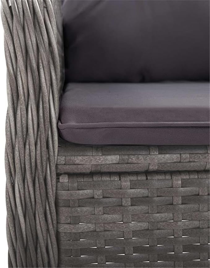 Afuera Living Contemporary 5-Piece Patio Dining Set, Weather-Resistant PE Rattan with Cushions, Gray Finish, Powder-Coated Frame, 31.5 x 31.5 x 29.5 in Table, Garden or Terrace Outdoor Dining