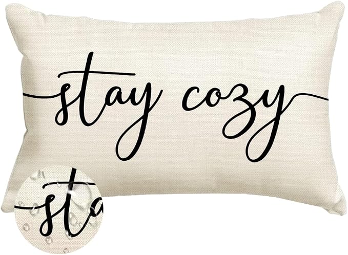 RABUSOFA White Outdoor Pillow Covers 12x20 Waterproof Stay Cozy Decoration | Outdoor Patio Decoration, Waterproof & Durable Fabric, Machine Washable, Invisible Zipper, Not Insert