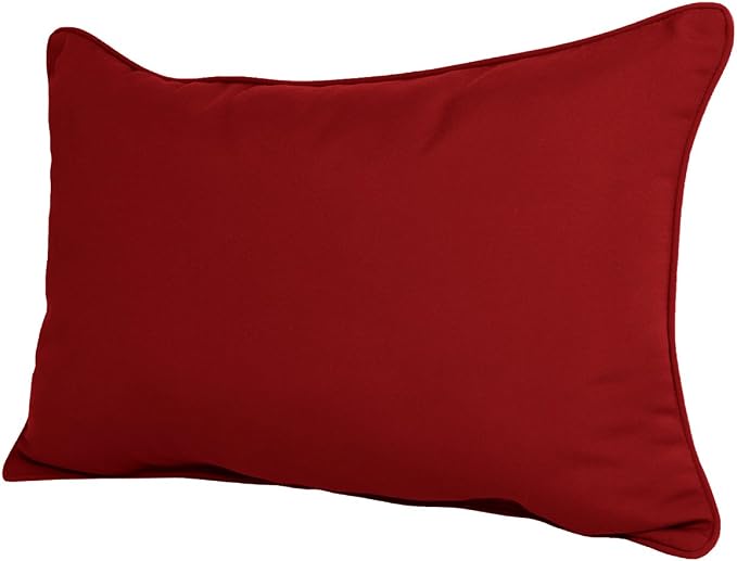 Comfort Classics 22W x 14D x 4H Sunbrella Outdoor Lumbar Pillow Inc. Made in USA (Jockey Red)