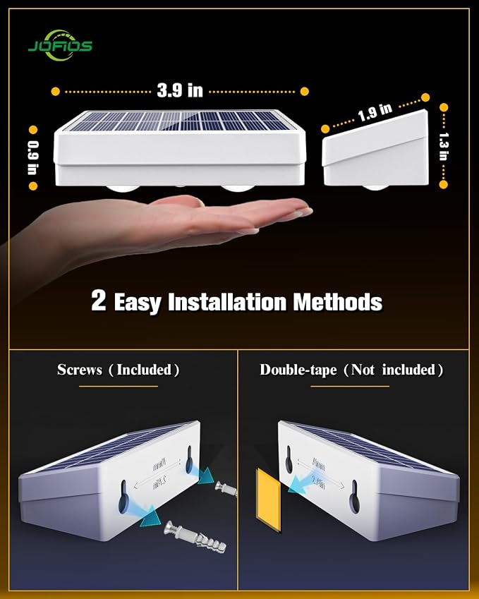 JOFIOS Solar Fence Lights 8 Pack, 50 Lumens Outdoor Fence Solar Lights with 12 Modes RGB Color Glow LED Solar Lights Outdoor Waterproof for Patio, Backyard, Deck, Fence, Railing. （White Shell）